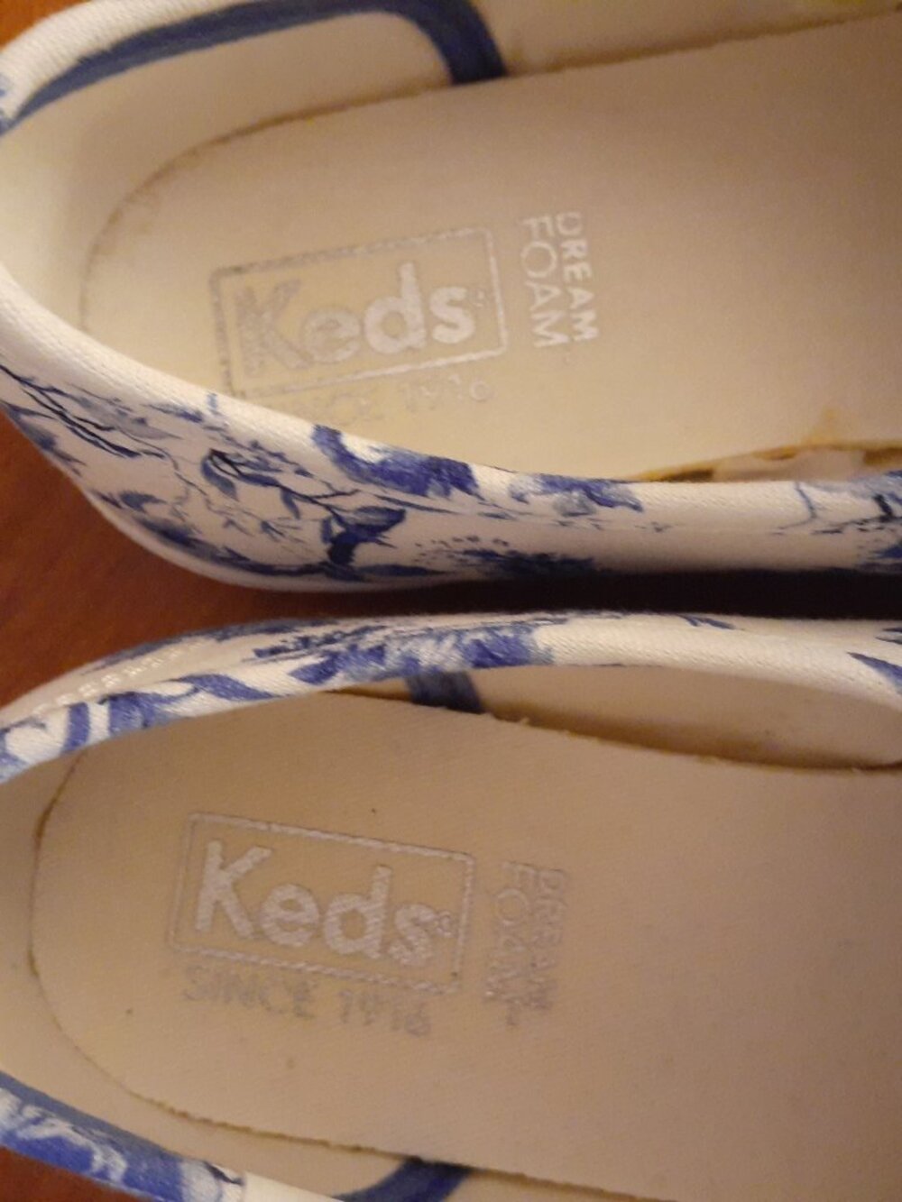 Keds Blue and White Floral Sneakers - Picture 9 of 11